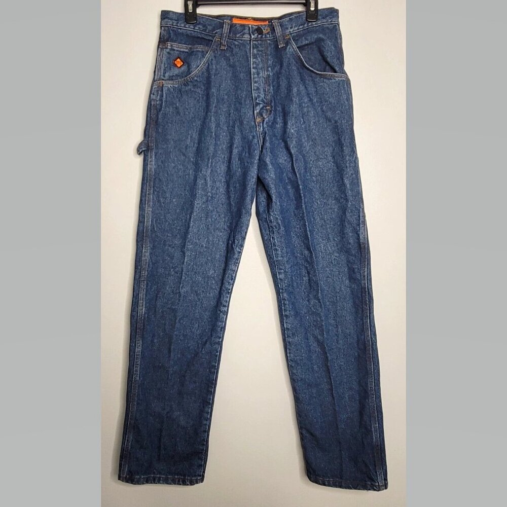 Wrangler FR Riggs Workwear Jeans Flame Resistant Blue Denim Cargo Men’s 33x34